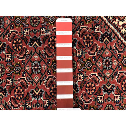 Persian Wool & Silk Hand Knotted Rug Red Rust Red 11.3X16.0 -O080232