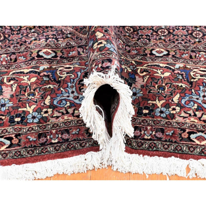 Persian Wool & Silk Hand Knotted Rug Red Rust Red 11.3X16.0 -O080232