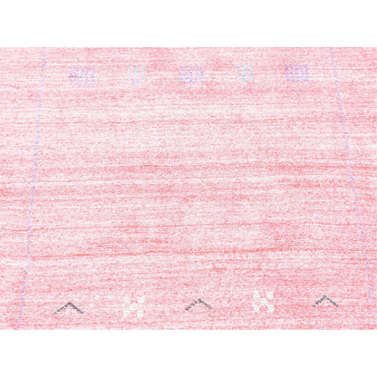 Modern and Contemporary Wool & Art Silk Hand Loomed Rug Pink No Border 2.6X17.10 -O080238