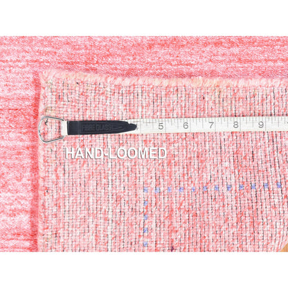 Modern and Contemporary Wool & Silk Hand Knotted Rug Pink No Border 2.6X17.9 -O080242