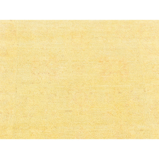 Overdyed & Vintage Wool Hand Knotted Rug Yellow Yellow 2.6X15.10 -O080249