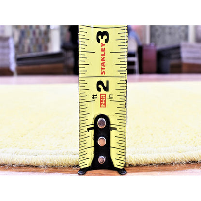 Overdyed & Vintage Wool Hand Knotted Rug Yellow Yellow 2.6X15.10 -O080249