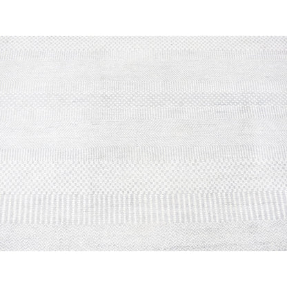 Modern and Contemporary Wool & Silk Hand Knotted Rug Ivory 7.9X7.9  -O080257