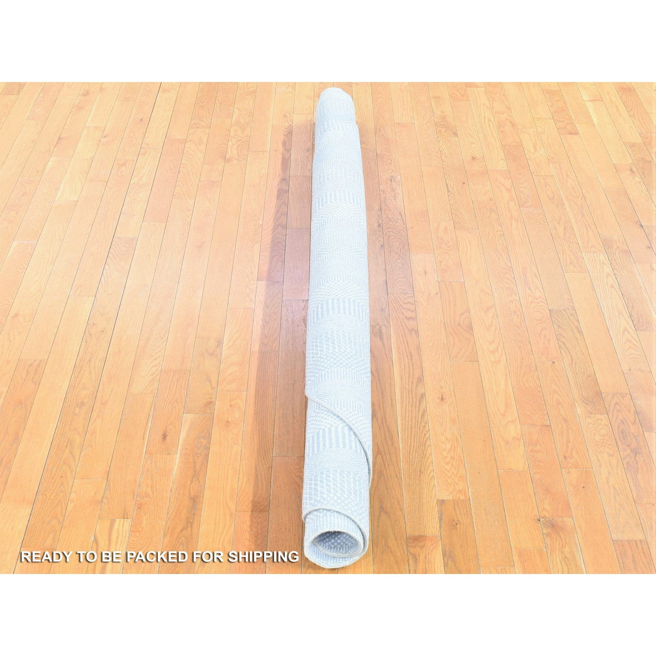 Modern and Contemporary Wool & Silk Hand Knotted Rug Ivory 7.9X7.9  -O080257