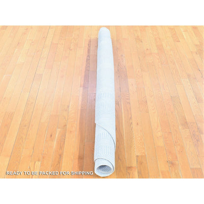 Modern and Contemporary Wool & Silk Hand Knotted Rug Ivory 7.9X7.9  -O080257