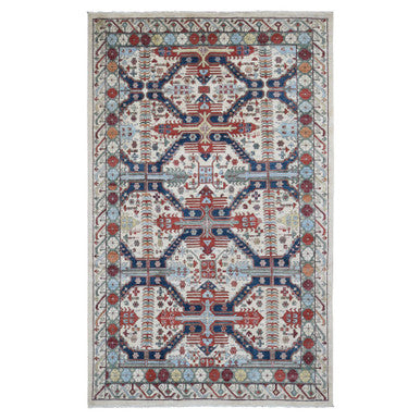 Oushak And Peshawar Wool Hand Knotted Rug Ivory Ivory 7.5X12.2 -O080272