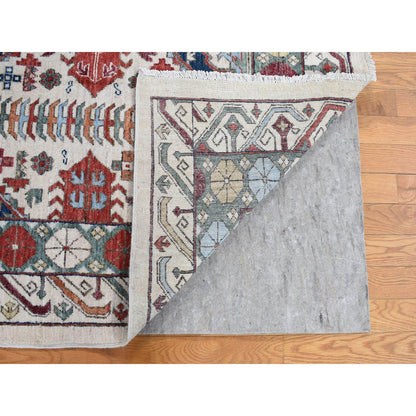 Oushak And Peshawar Wool Hand Knotted Rug Ivory Ivory 7.5X12.2 -O080272