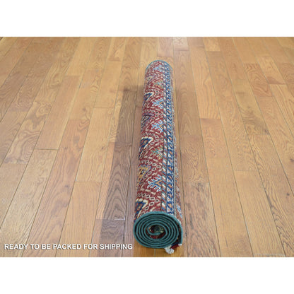 Kazak Wool Hand Knotted Rug Green No Border 3.6X5.3 -O080275