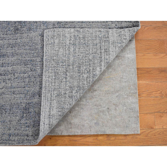 Modern and Contemporary Wool & Art Silk Hand Loomed Rug Blue No Border 2.5X10.8 -O080277