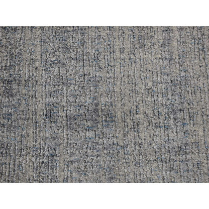 Modern and Contemporary Wool & Art Silk Hand Loomed Rug Blue No Border 2.5X10.8 -O080277