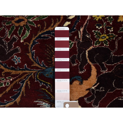 Antique Wool & Silk Hand Knotted Rug Red Gold 4.1X6.0 -O080292