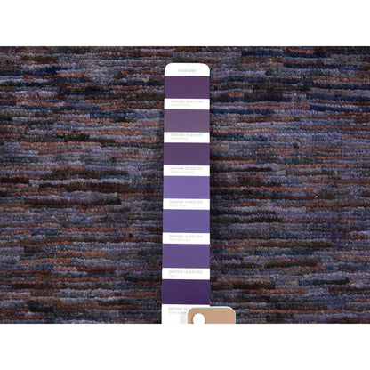 Overdyed & Vintage Wool Hand Knotted Rug Purple No Border 3.6X4.9 -O080296