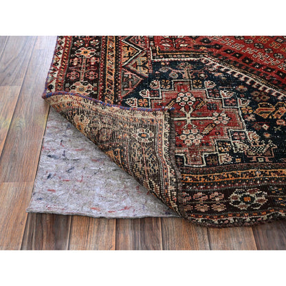 Overdyed & Vintage Wool Hand Knotted Rug Red 5.5x7.5 -O0802