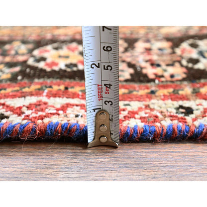 Overdyed & Vintage Wool Hand Knotted Rug Red 5.5x7.5 -O0802