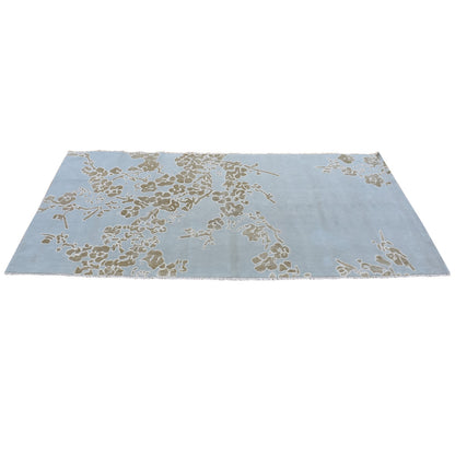 Wool and Silk Wool Hand Knotted Rug Grey No Border 5.4X10.7 -O080306