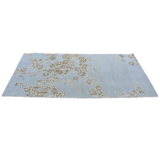 Wool and Silk Wool Hand Knotted Rug Grey No Border 5.4X10.7 -O080306