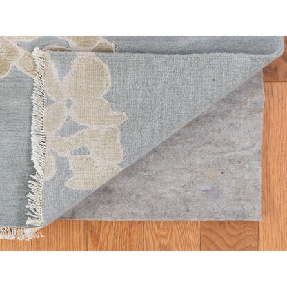 Wool and Silk Wool Hand Knotted Rug Grey No Border 5.4X10.7 -O080306