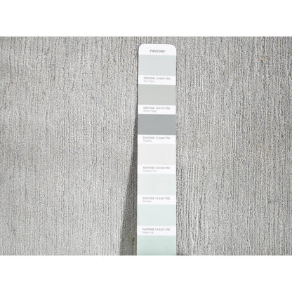 Wool and Silk Wool Hand Knotted Rug Grey No Border 5.4X10.7 -O080306