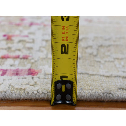 Modern and Contemporary Wool & Silk Hand Knotted Rug Beige No Border 2.0X3.3 -O080314