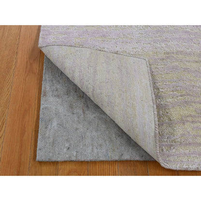 Modern and Contemporary Wool & Pure Silk Hand Knotted Rug Green No Border 2.0X3.0 -O080315