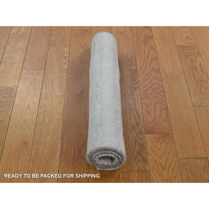 Modern and Contemporary Wool & Pure Silk Hand Knotted Rug Green No Border 2.0X3.0 -O080315