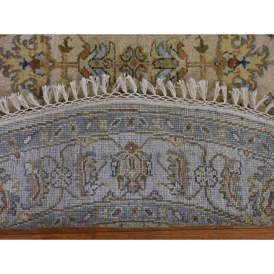 Heriz Wool Hand Knotted Rug Ivory Gray 5.1X5.1 -O080324