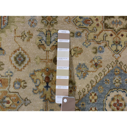 Heriz Wool Hand Knotted Rug Ivory Gray 5.1X5.1 -O080324
