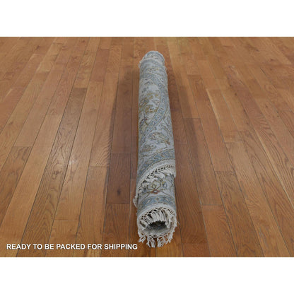 Heriz Wool Hand Knotted Rug Ivory Gray 5.1X5.1 -O080324