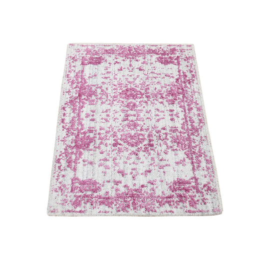 Modern and Contemporary Wool Hand Loomed Rug Pink No Border 2.0X3.0 -O080332