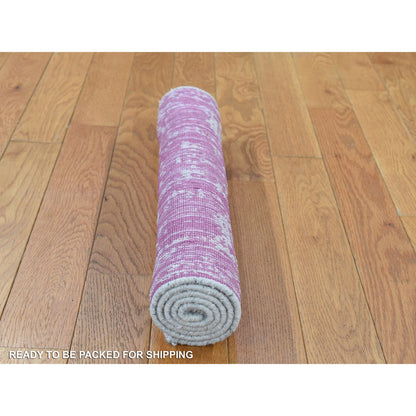 Modern and Contemporary Wool Hand Loomed Rug Pink No Border 2.0X3.0 -O080332