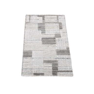 Modern and Contemporary Wool Hand Loomed Rug Grey No Border 2.0X3.0 -O080333