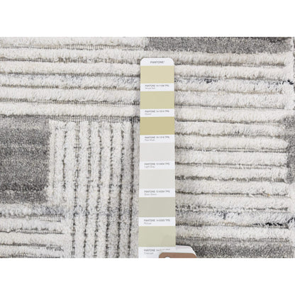 Modern and Contemporary Wool Hand Loomed Rug Grey No Border 2.0X3.0 -O080333