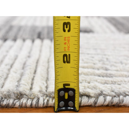 Modern and Contemporary Wool Hand Loomed Rug Grey No Border 2.0X3.0 -O080333