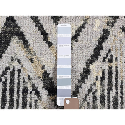 Modern and Contemporary Wool Hand Knotted Rug Grey No Border 3.0X3.1 -O080335