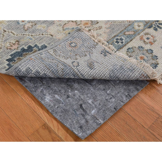 Oushak And Peshawar Wool Hand Knotted Rug Grey No Border 3.0X3.0 -O080342
