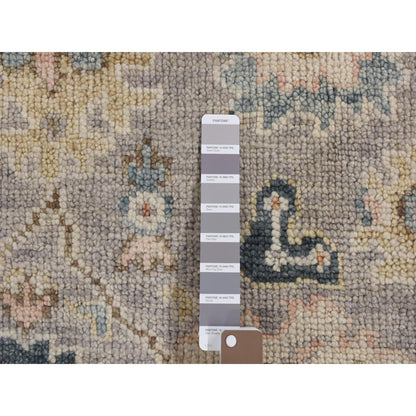 Oushak And Peshawar Wool Hand Knotted Rug Grey No Border 3.0X3.0 -O080342
