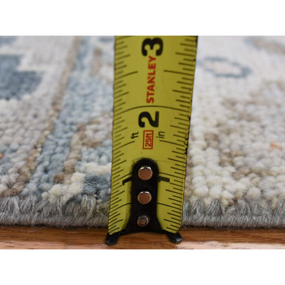 Oushak And Peshawar Wool Hand Knotted Rug Grey No Border 3.0X3.0 -O080342