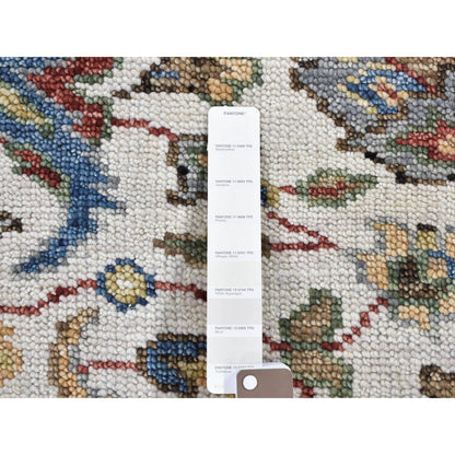 Oushak And Peshawar Wool Hand Knotted Rug Ivory No Border 3.0X3.0 -O080346