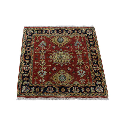 Heriz Wool Hand Knotted Rug Red Black 3.0X3.1 -O080348