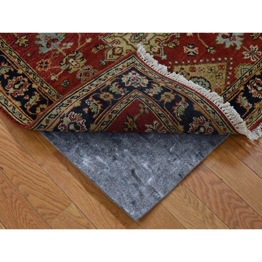 Heriz Wool Hand Knotted Rug Red Black 3.0X3.1 -O080348