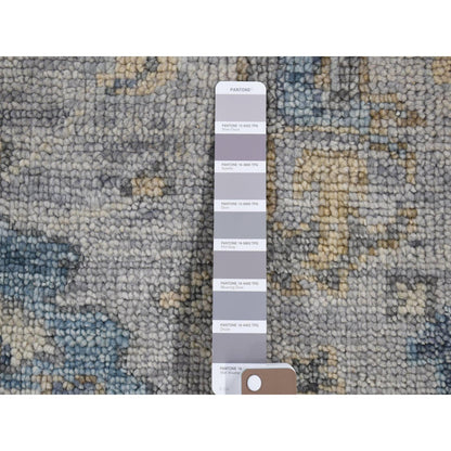 Oushak And Peshawar Wool Hand Knotted Rug Grey No Border 3.0X3.0 -O080349