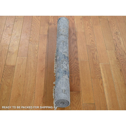 Oushak And Peshawar Wool Hand Knotted Rug Grey No Border 3.0X3.0 -O080349