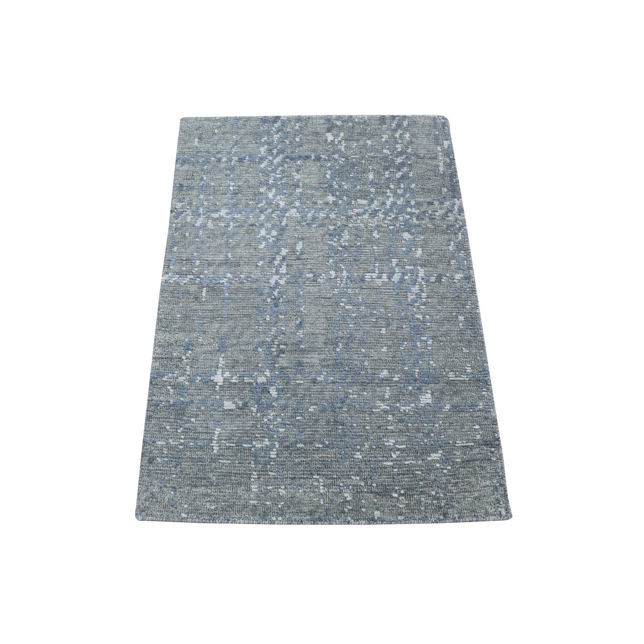 Gray 2'1" x 3'1" Modern and Contemporary Hand knotted Wool/Silk Rug - Sku: O080350