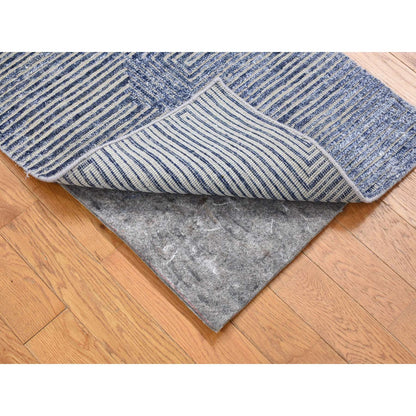 Modern and Contemporary Wool & Silk Hand Knotted Rug Blue No Border 2.0X3.0 -O080356
