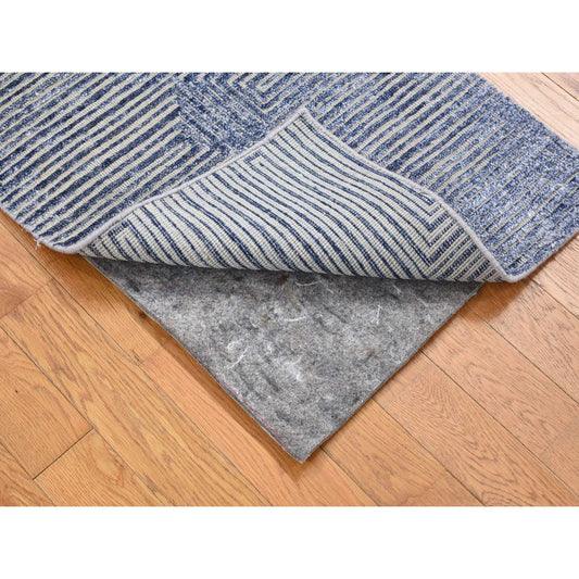 Modern and Contemporary Wool & Silk Hand Knotted Rug Blue No Border 2.0X3.0 -O080356