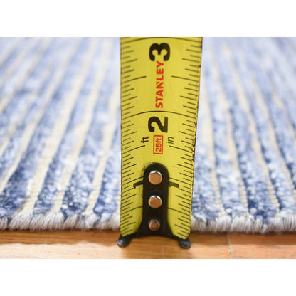 Modern and Contemporary Wool & Silk Hand Knotted Rug Blue No Border 2.0X3.0 -O080356