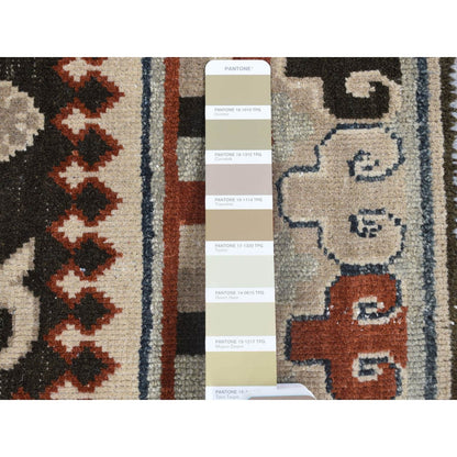 Khotan and Samarkand Wool Hand Knotted Rug Brown Gray 2.0X2.1 -O080357
