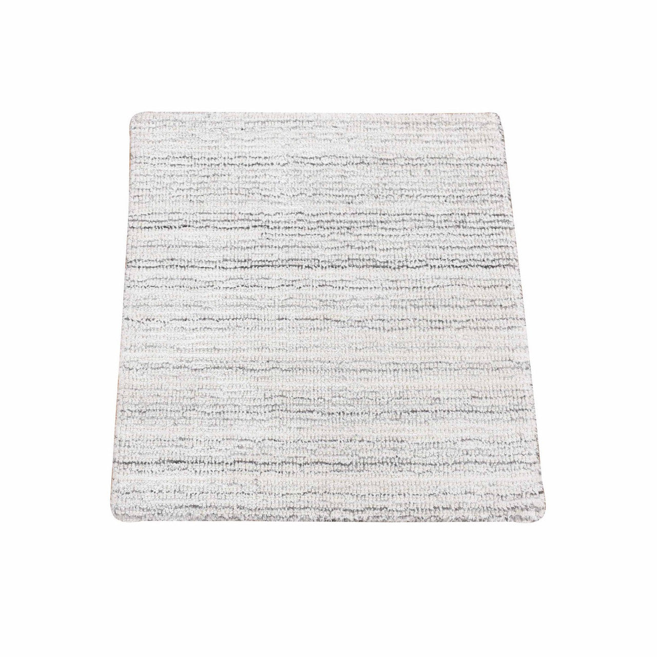 Ivory 2'0" x 2'0" Modern and Contemporary Handloom Wool Rug - Sku: O080359