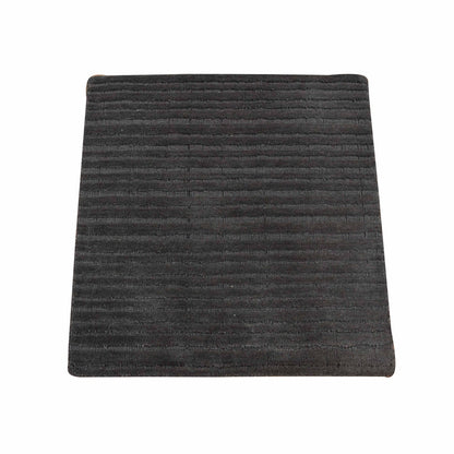 Modern and Contemporary Wool Hand Loomed Rug Black No Border 2.0X2.0 -O080361