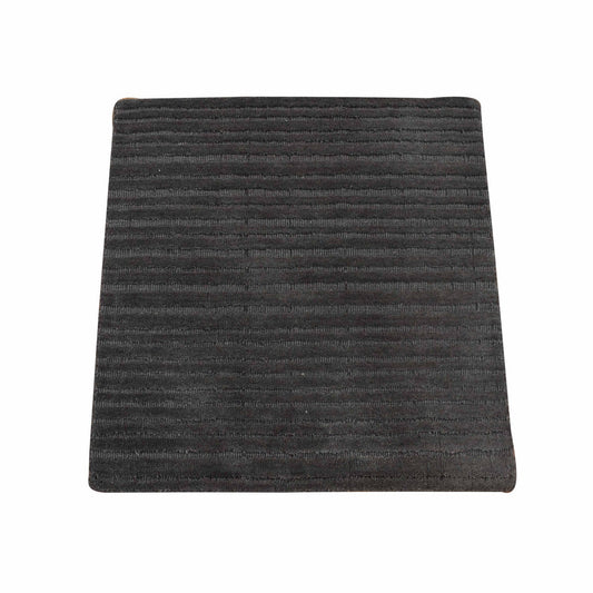 Modern and Contemporary Wool Hand Loomed Rug Black No Border 2.0X2.0 -O080361